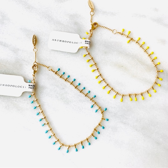 Anthropologie Bracelets Electra Fringe Set-2 By Serafina - Picture 1 of 9